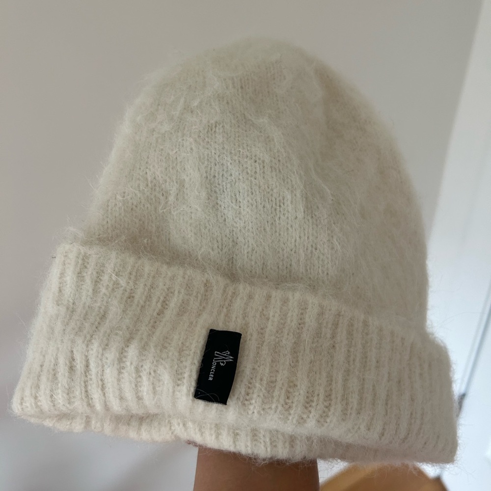 Moncler White Wool beanie